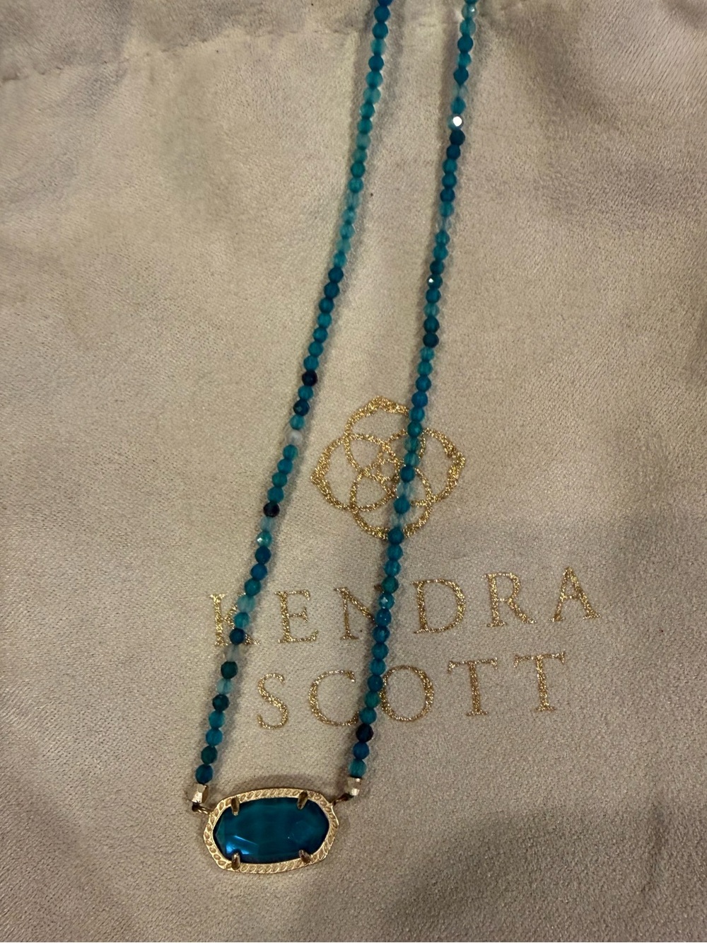 Kendra Scott Blue Beaded Elisa Pendant Necklace